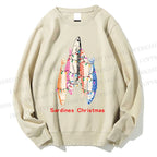 Unisex Sardine Christmas Light Printed Sweatshirt