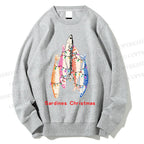 Unisex Sardine Christmas Light Printed Sweatshirt