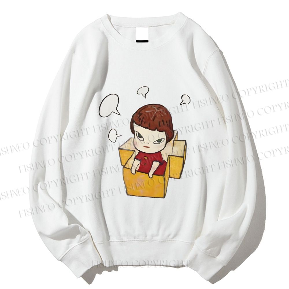 Unisex  Yoshitomo Nara Girl In Box Lots Of Ideas Printed Sweatshirt