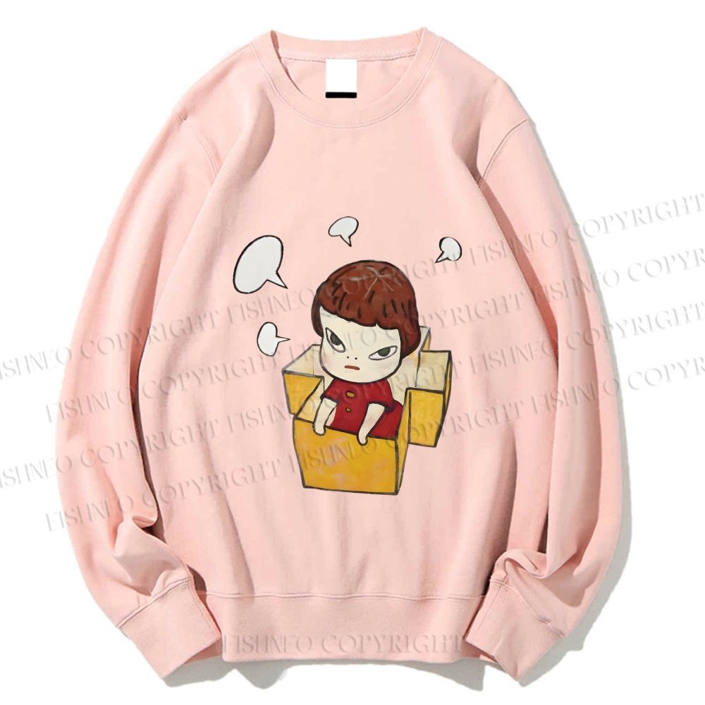Unisex  Yoshitomo Nara Girl In Box Lots Of Ideas Printed Sweatshirt