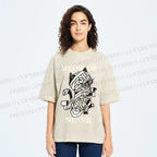Unisex Meow Or Never Cat Printed Washed Tee