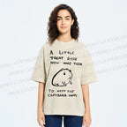 Unisex Simple Capybara Printed Washed Tee