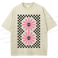 Unisex Art Geometric Eyes Printed Washed Tee