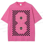 Unisex Art Geometric Eyes Printed Washed Tee