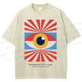 Unisex Bauhaus Geometric Eyes Printed Washed Tee
