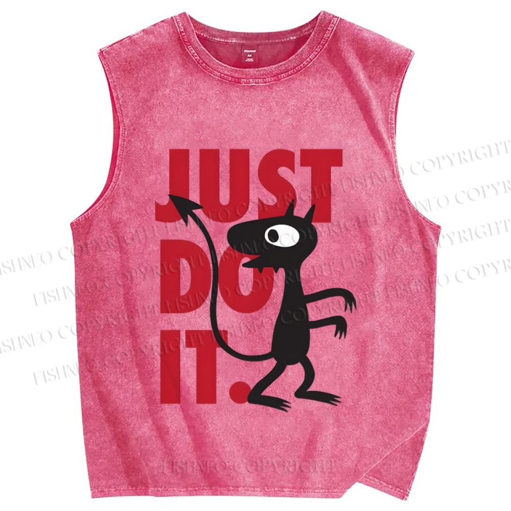 Unisex Just Do It Luci Printed Washed Tank Top