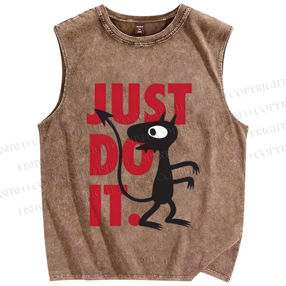 Unisex Just Do It Luci Printed Washed Tank Top