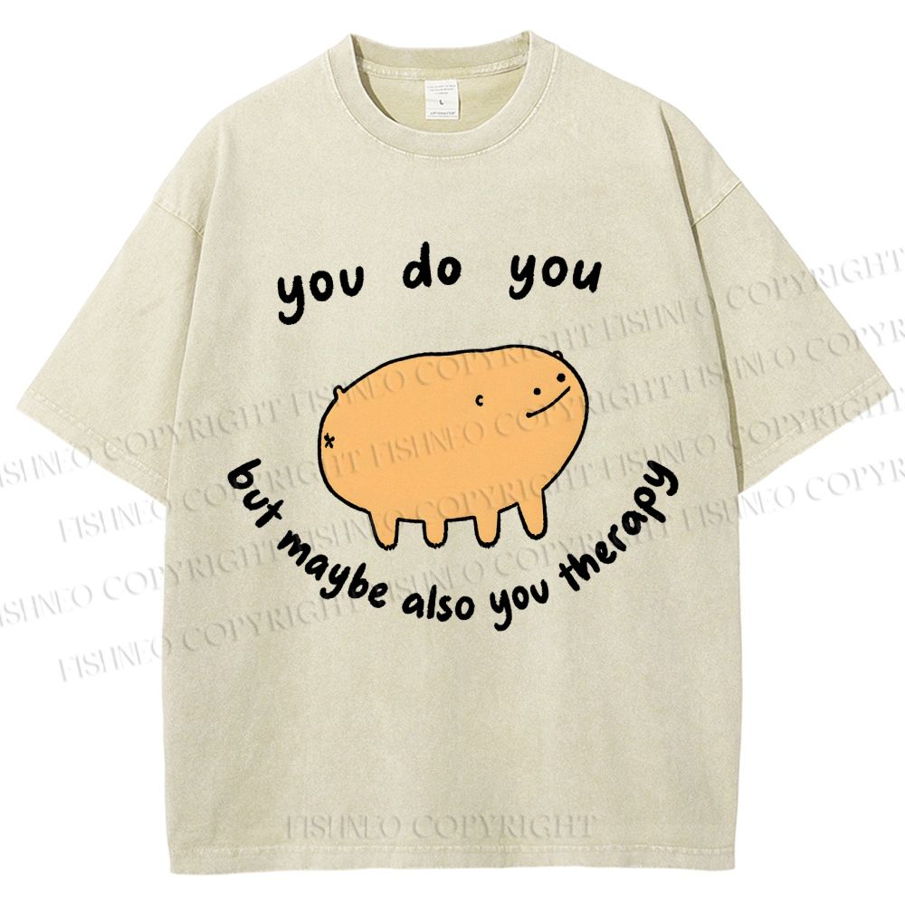Unisex You Do You Pig Printed Washed Tee