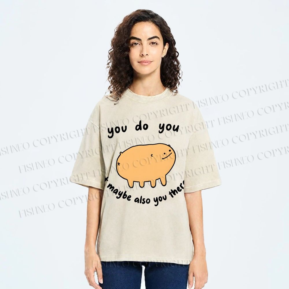 Unisex You Do You Pig Printed Washed Tee