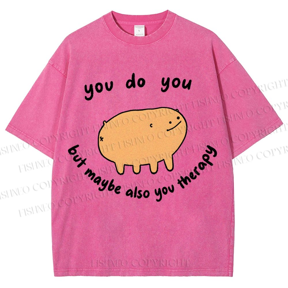 Unisex You Do You Pig Printed Washed Tee