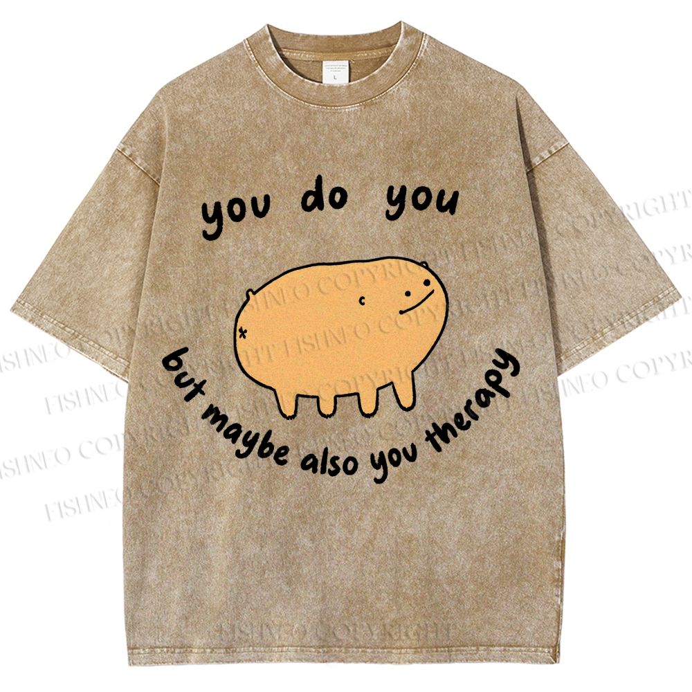 Unisex You Do You Pig Printed Washed Tee
