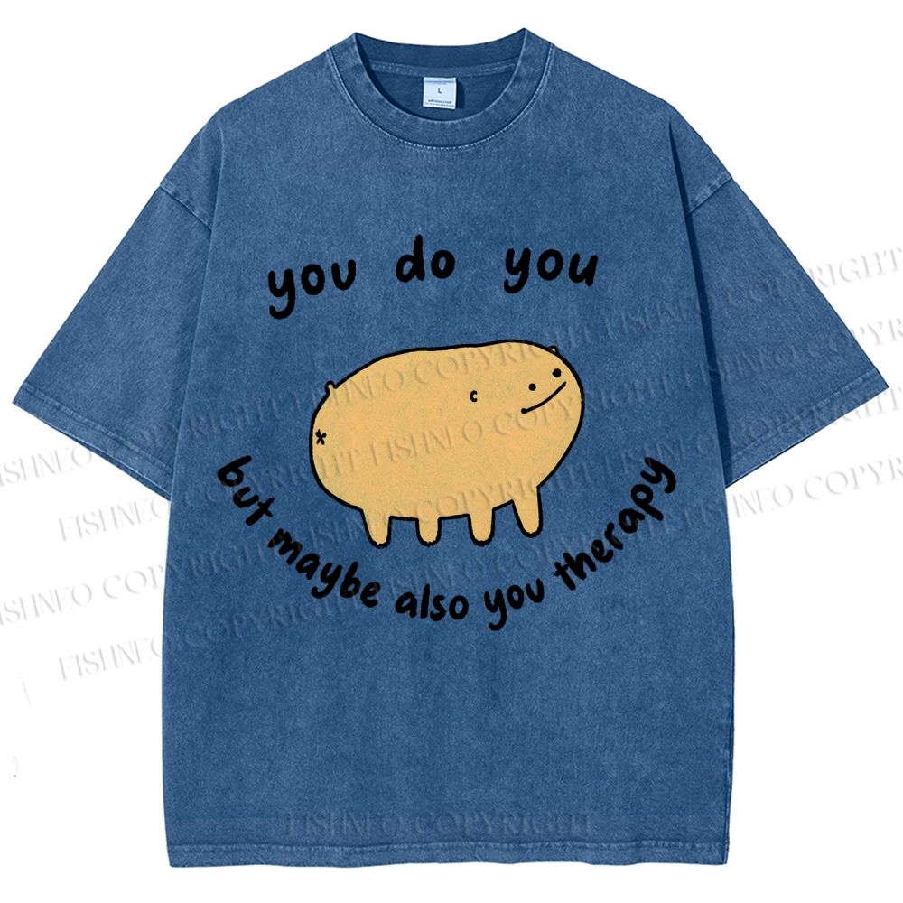 Unisex You Do You Pig Printed Washed Tee