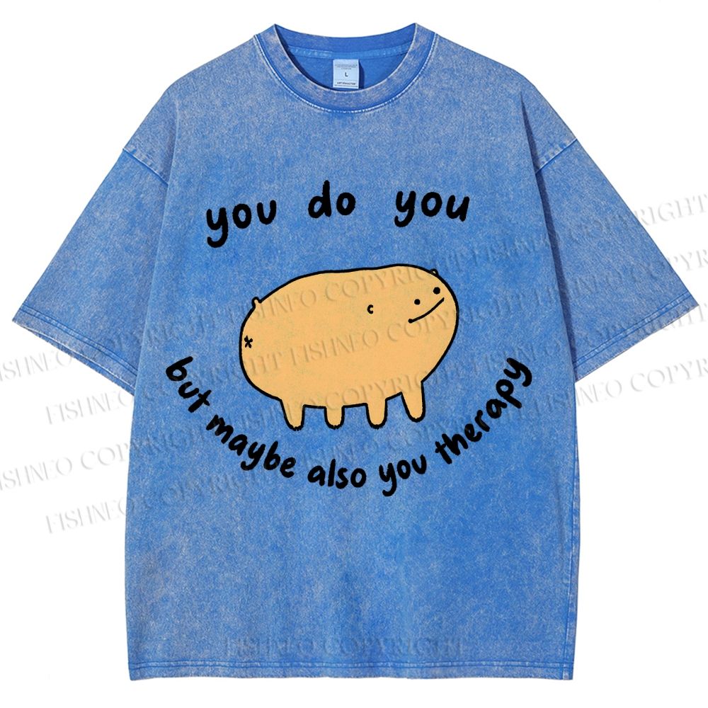 Unisex You Do You Pig Printed Washed Tee