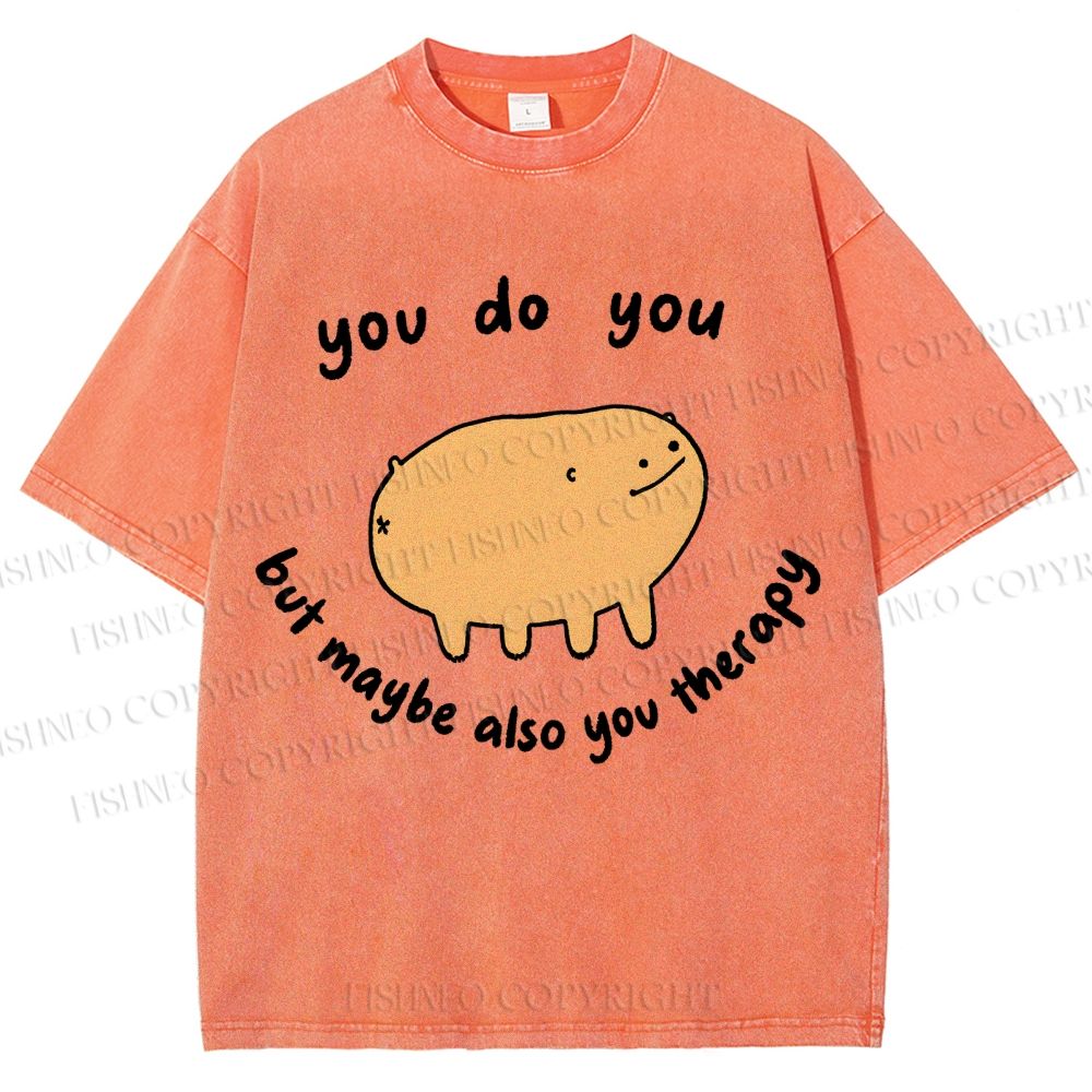 Unisex You Do You Pig Printed Washed Tee