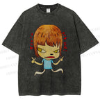 Unisex You've Got Me Yoshitomo Nara Printed Washed Tee