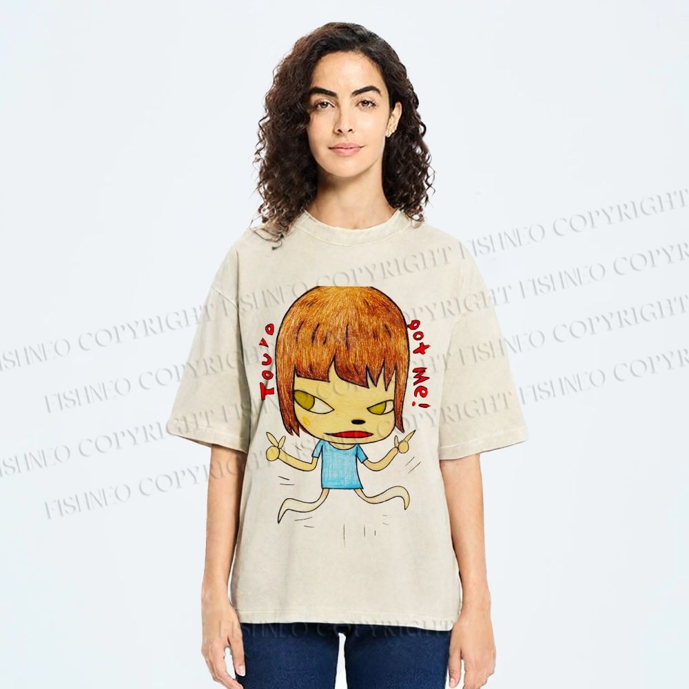 Unisex You've Got Me Yoshitomo Nara Printed Washed Tee