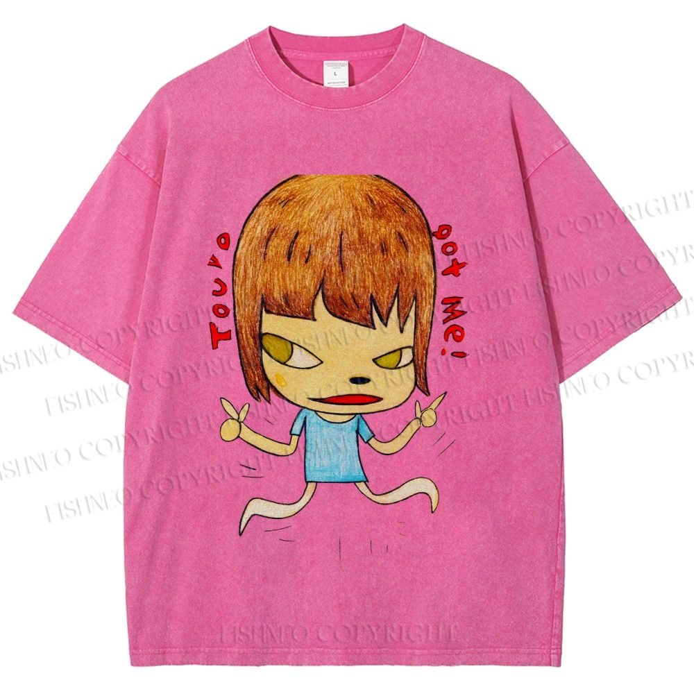 Unisex You've Got Me Yoshitomo Nara Printed Washed Tee