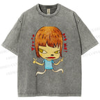 Unisex You've Got Me Yoshitomo Nara Printed Washed Tee