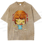 Unisex You've Got Me Yoshitomo Nara Printed Washed Tee
