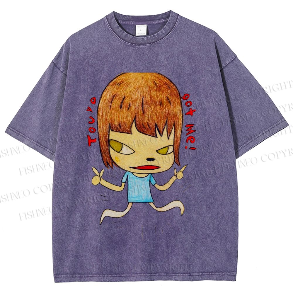 Unisex You've Got Me Yoshitomo Nara Printed Washed Tee