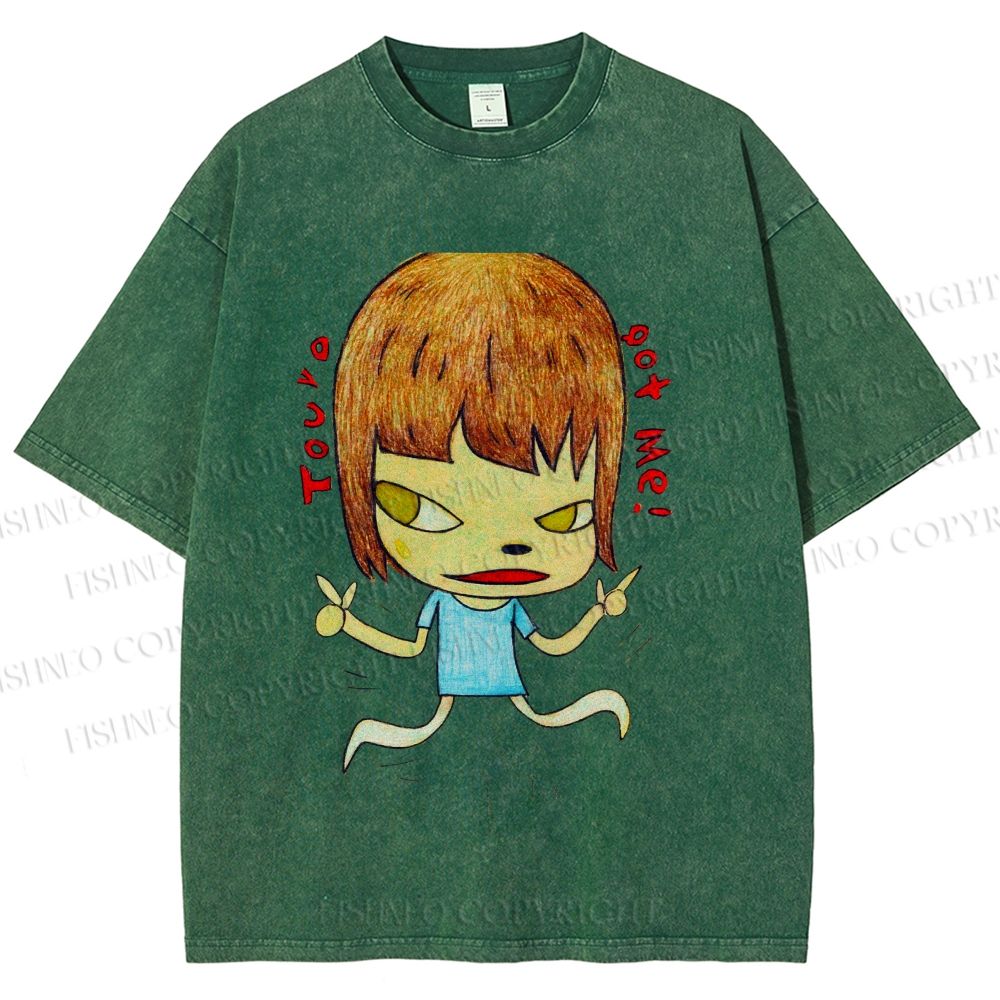 Unisex You've Got Me Yoshitomo Nara Printed Washed Tee