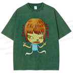 Unisex You've Got Me Yoshitomo Nara Printed Washed Tee