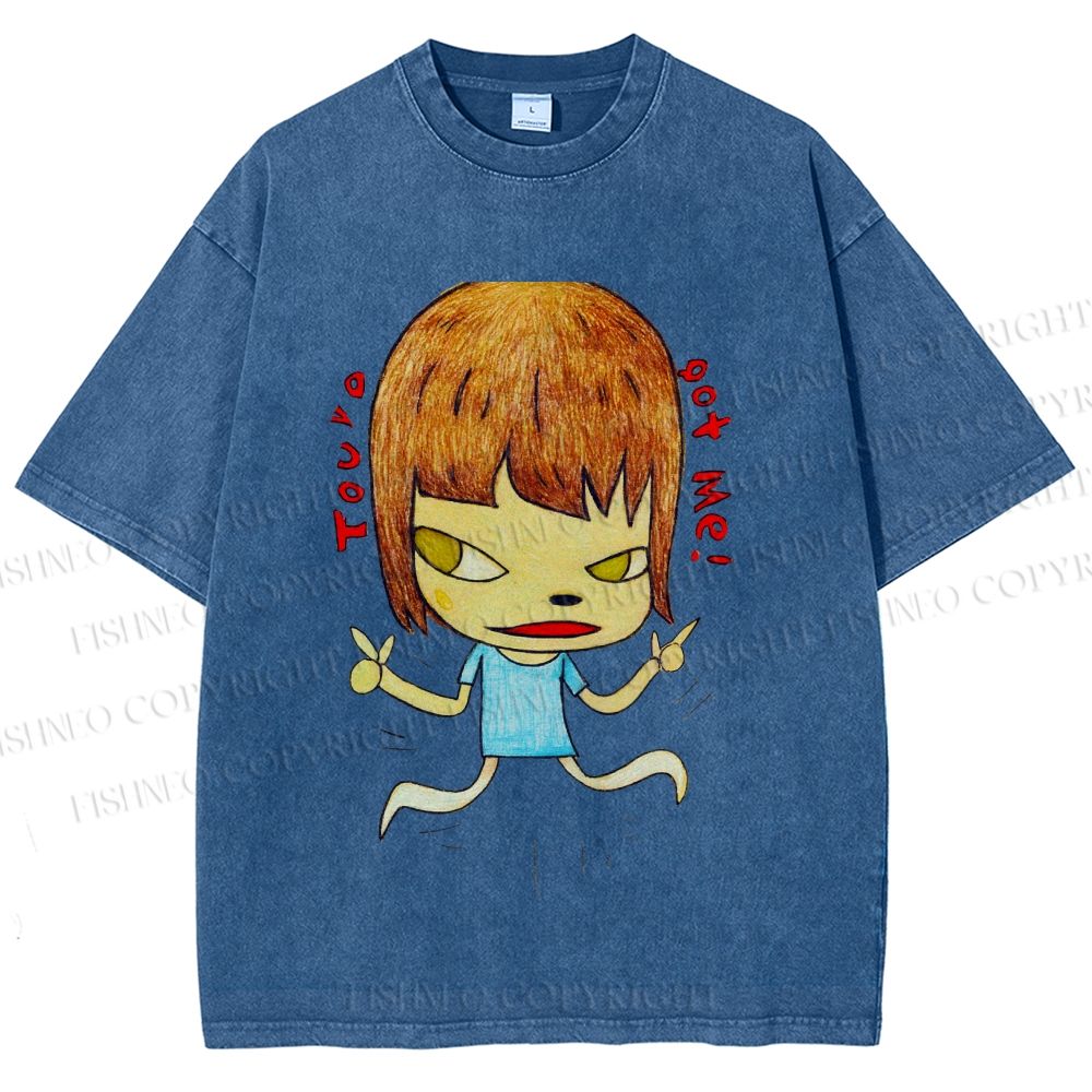 Unisex You've Got Me Yoshitomo Nara Printed Washed Tee