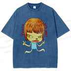 Unisex You've Got Me Yoshitomo Nara Printed Washed Tee