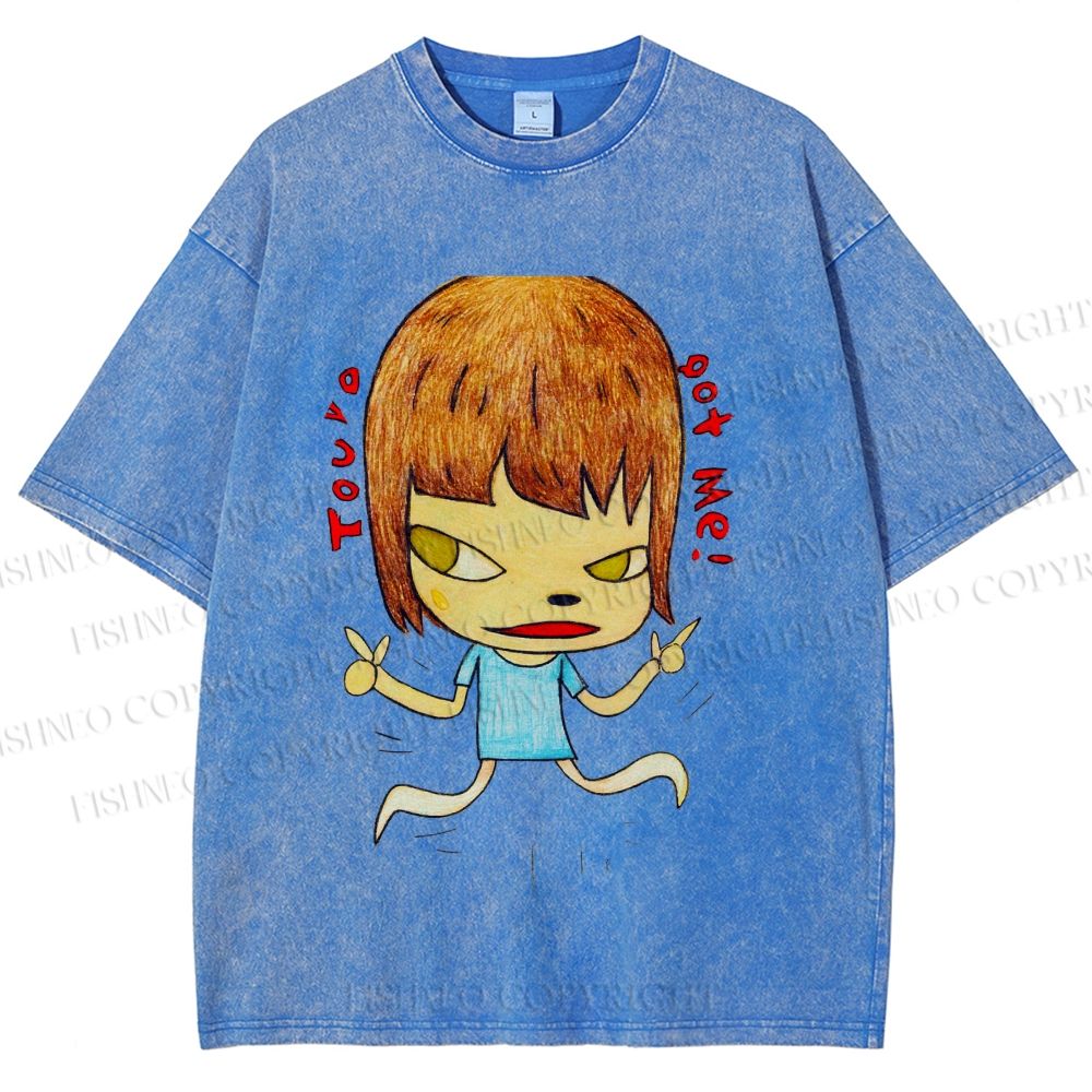 Unisex You've Got Me Yoshitomo Nara Printed Washed Tee