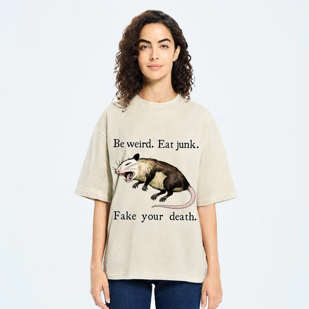 Possum Playing Dead Washed T-Shirt