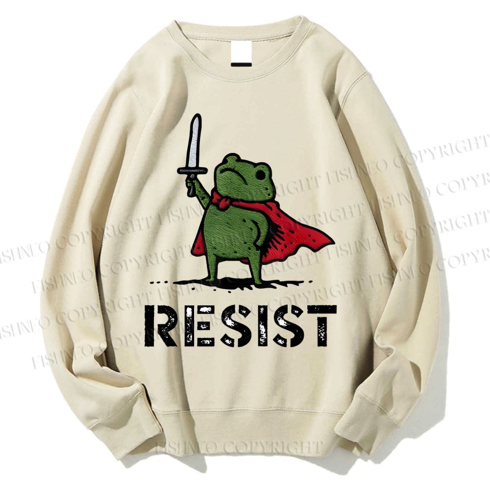 Unisex Resist Frog Printed Sweatshirt