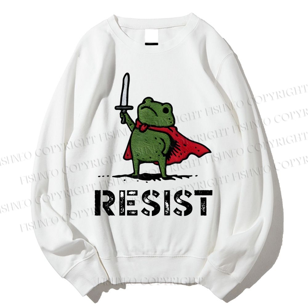 Unisex Resist Frog Printed Sweatshirt