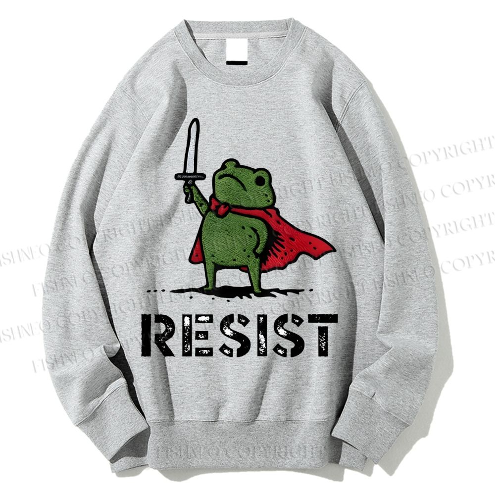 Unisex Resist Frog Printed Sweatshirt
