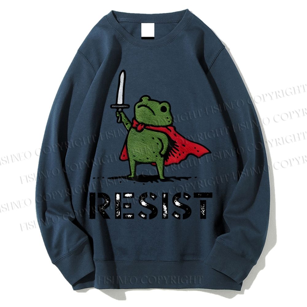 Unisex Resist Frog Printed Sweatshirt