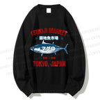 Unisex Tsukiji Fish Market Printed Sweatshirt