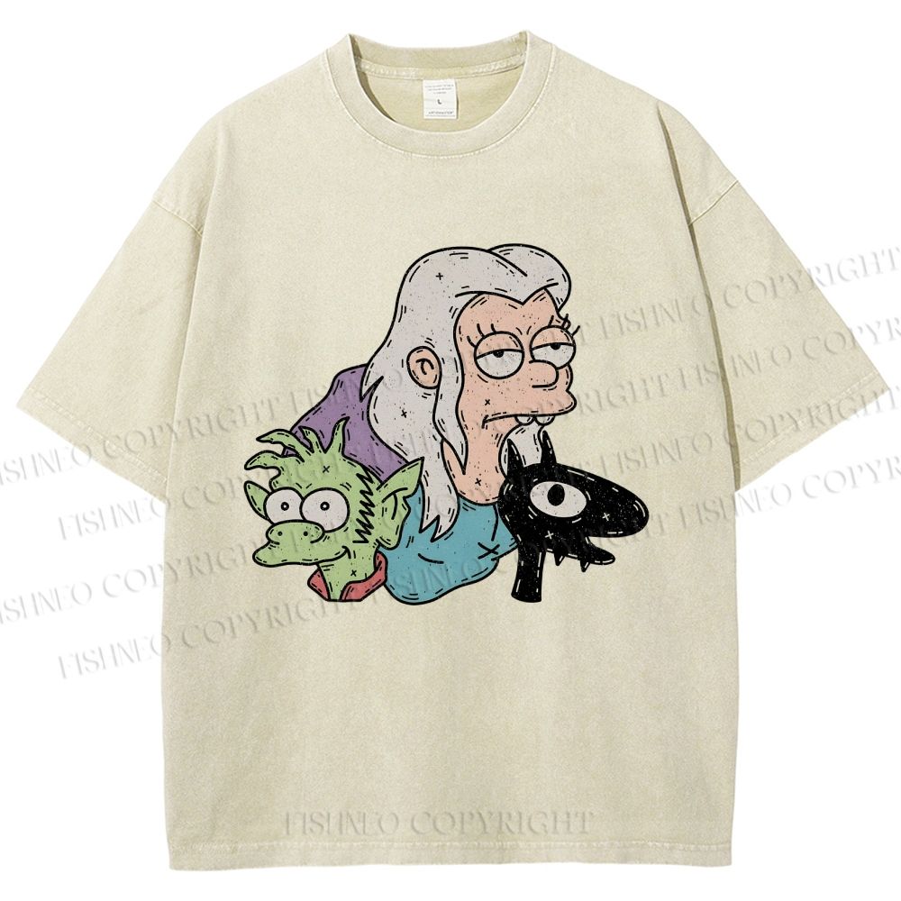 Unisex Luci Printed Washed Tee