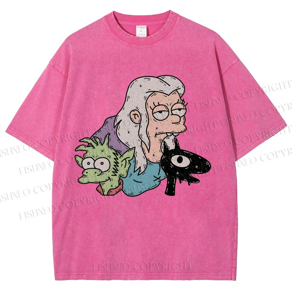 Unisex Luci Printed Washed Tee
