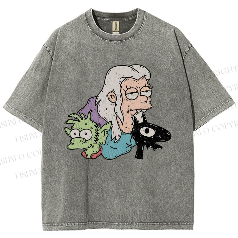 Unisex Luci Printed Washed Tee