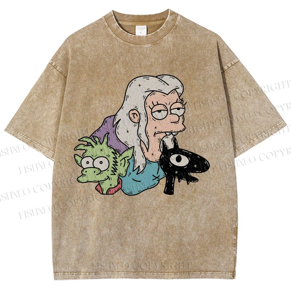 Unisex Luci Printed Washed Tee