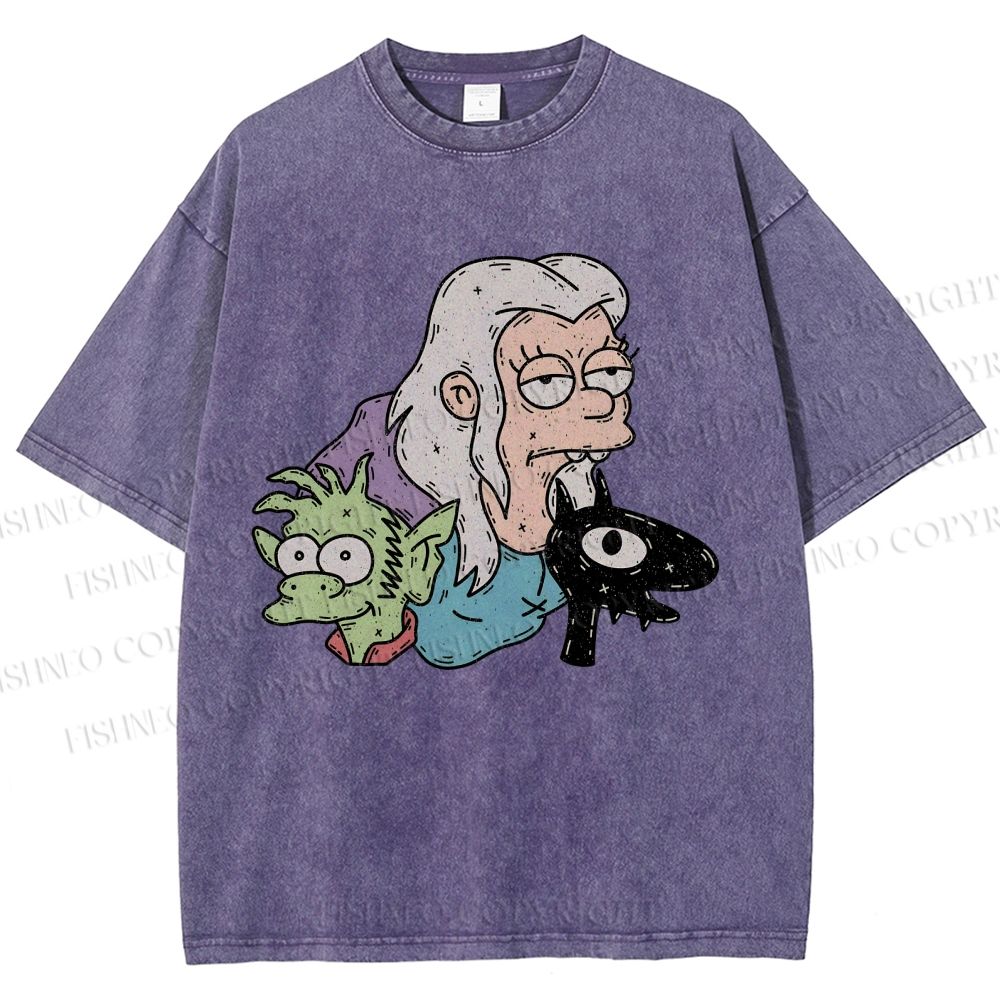Unisex Luci Printed Washed Tee