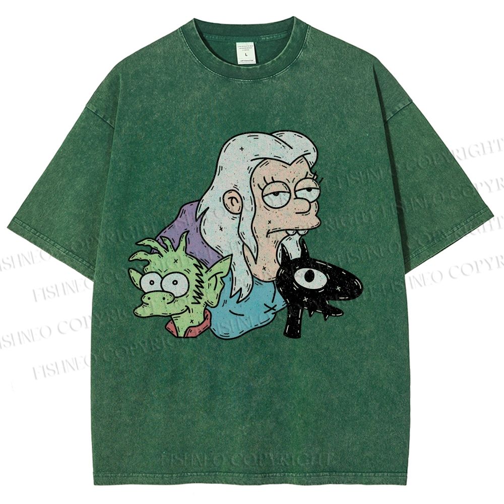 Unisex Luci Printed Washed Tee