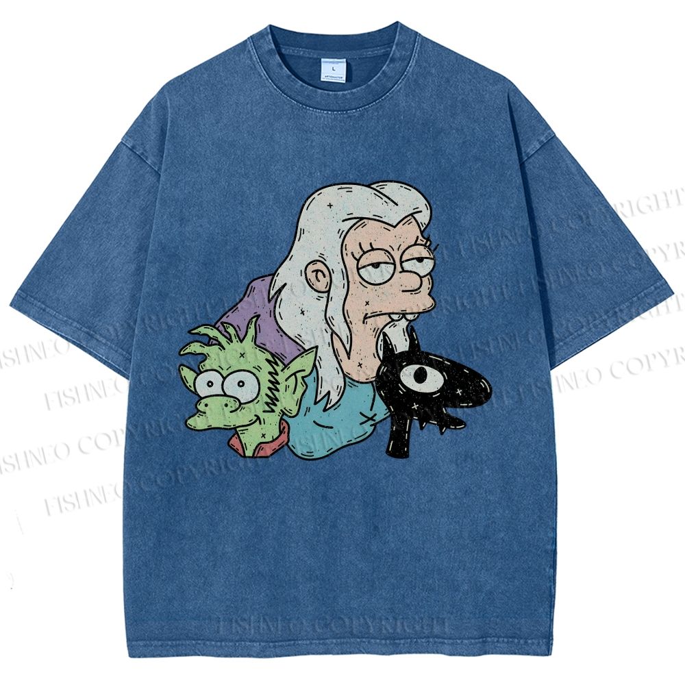 Unisex Luci Printed Washed Tee