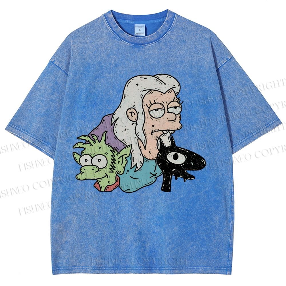 Unisex Luci Printed Washed Tee