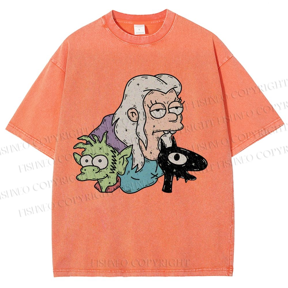 Unisex Luci Printed Washed Tee