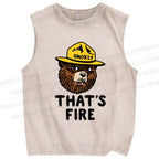 Unisex Smokey Bear That is Fire Printed Washed Tank Top