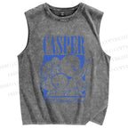 Unisex Casper Printed Washed Tank Top