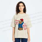 Unisex Please Look After This Paddington Bear Printed Washed Tee