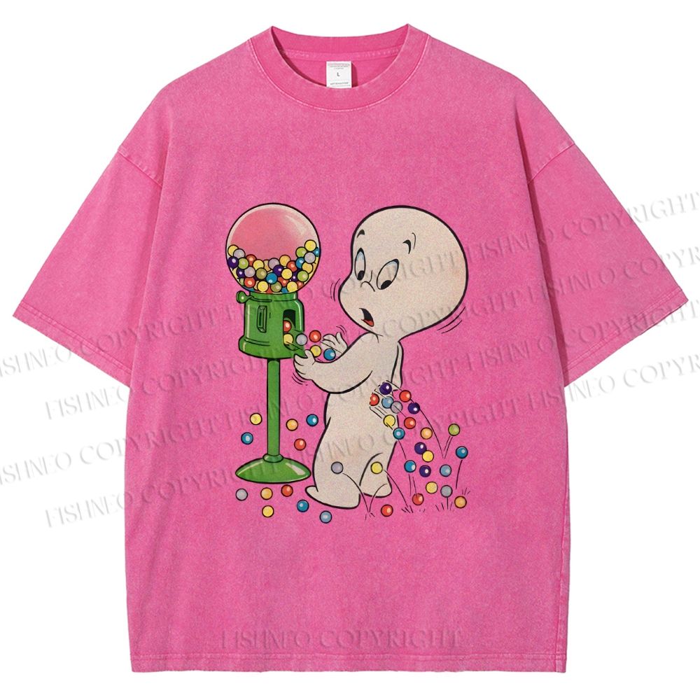 Unisex Casper Gumball Machine Printed Washed Tee