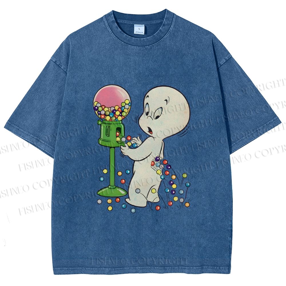 Unisex Casper Gumball Machine Printed Washed Tee