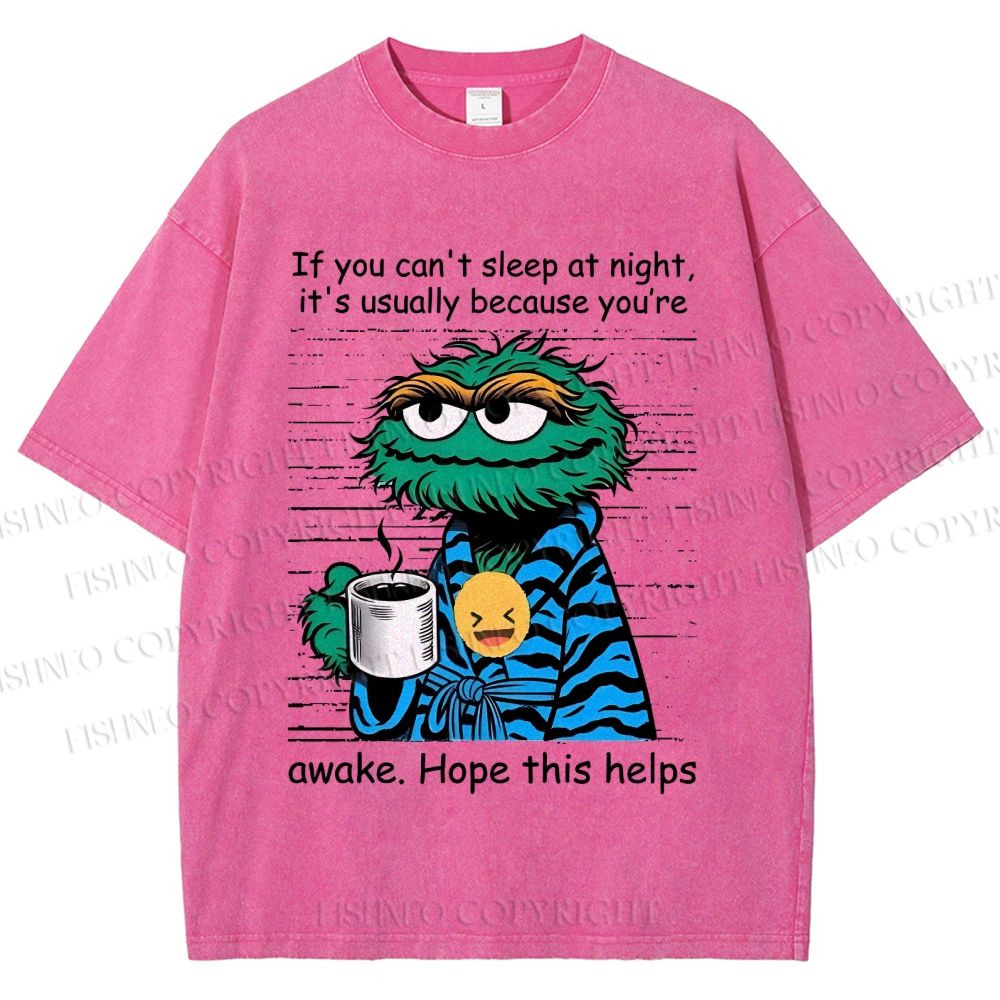 Unisex Oscar The Grouch Printed Washed Tee